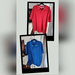 Land'send Red and Blue Polo Shirts Size 2x Tall